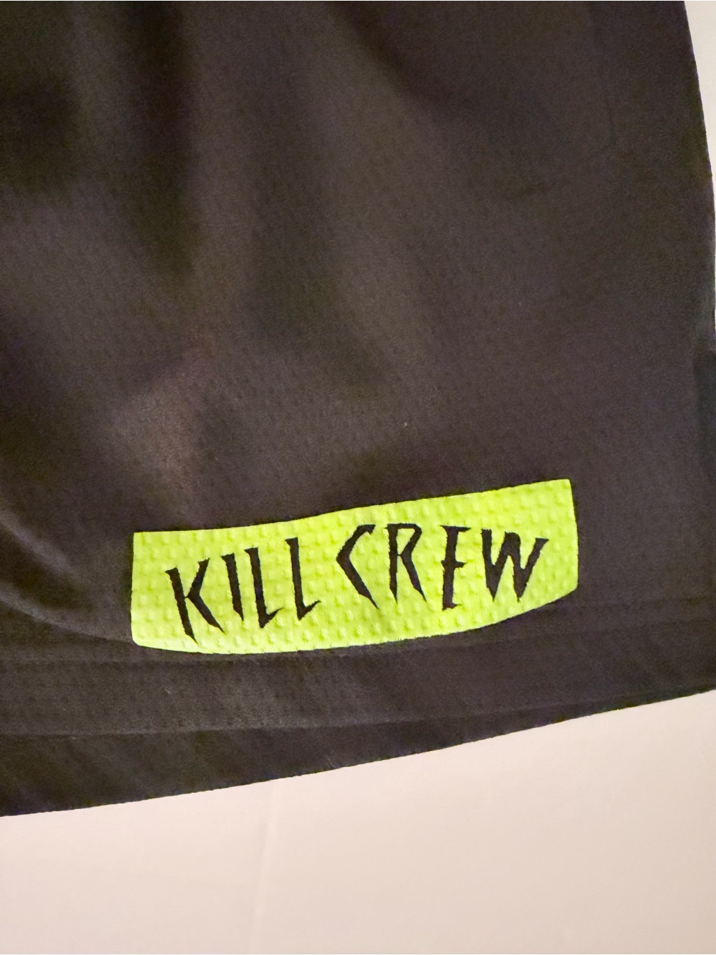 Kill Crew Muay Thai Flame Shorts (Mid Thigh Cut) - Black / Neon Green, Large — image 3 of 7
